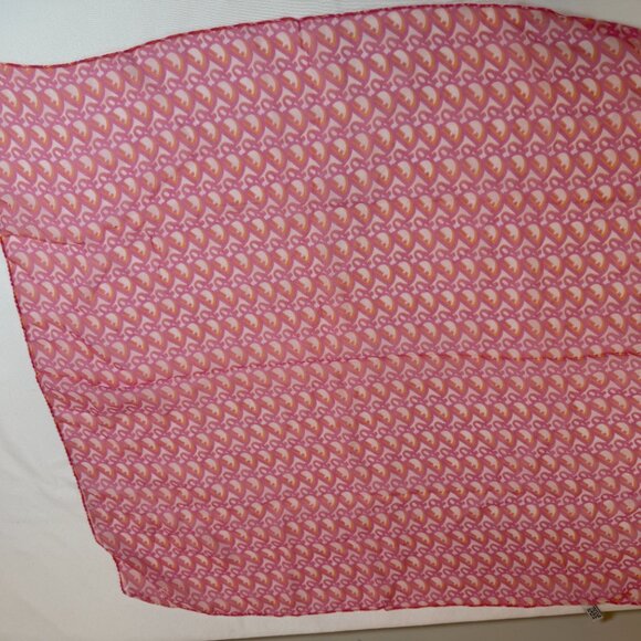Christian Dior Silk Monogram Scarf Pink Orange Logo – Made in Italy - Picture 3 of 6